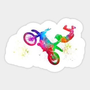 Motocross rider in watercolor Sticker